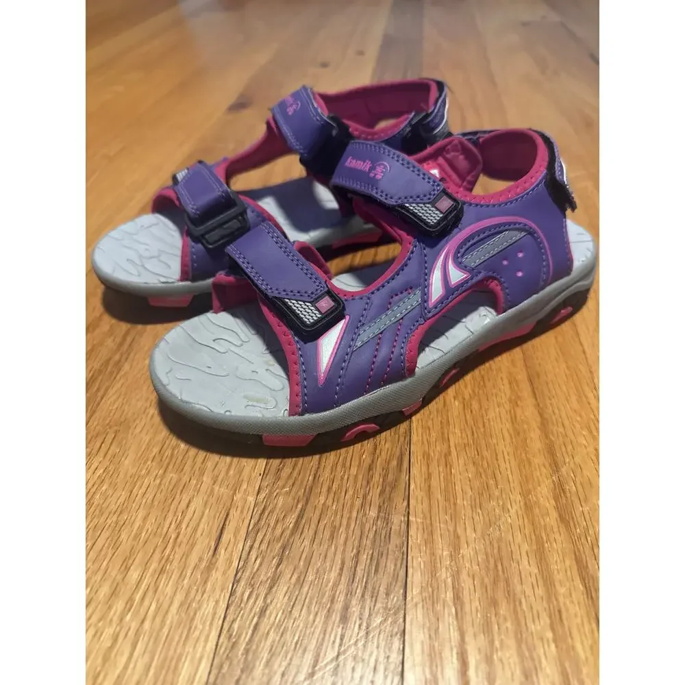 Kamik Girls Sport Sandals Youth 4 Pink Purple Hiking Outdoor Water Shoes